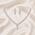Elyselle Iris Crystal AD Necklace Set on satin background
