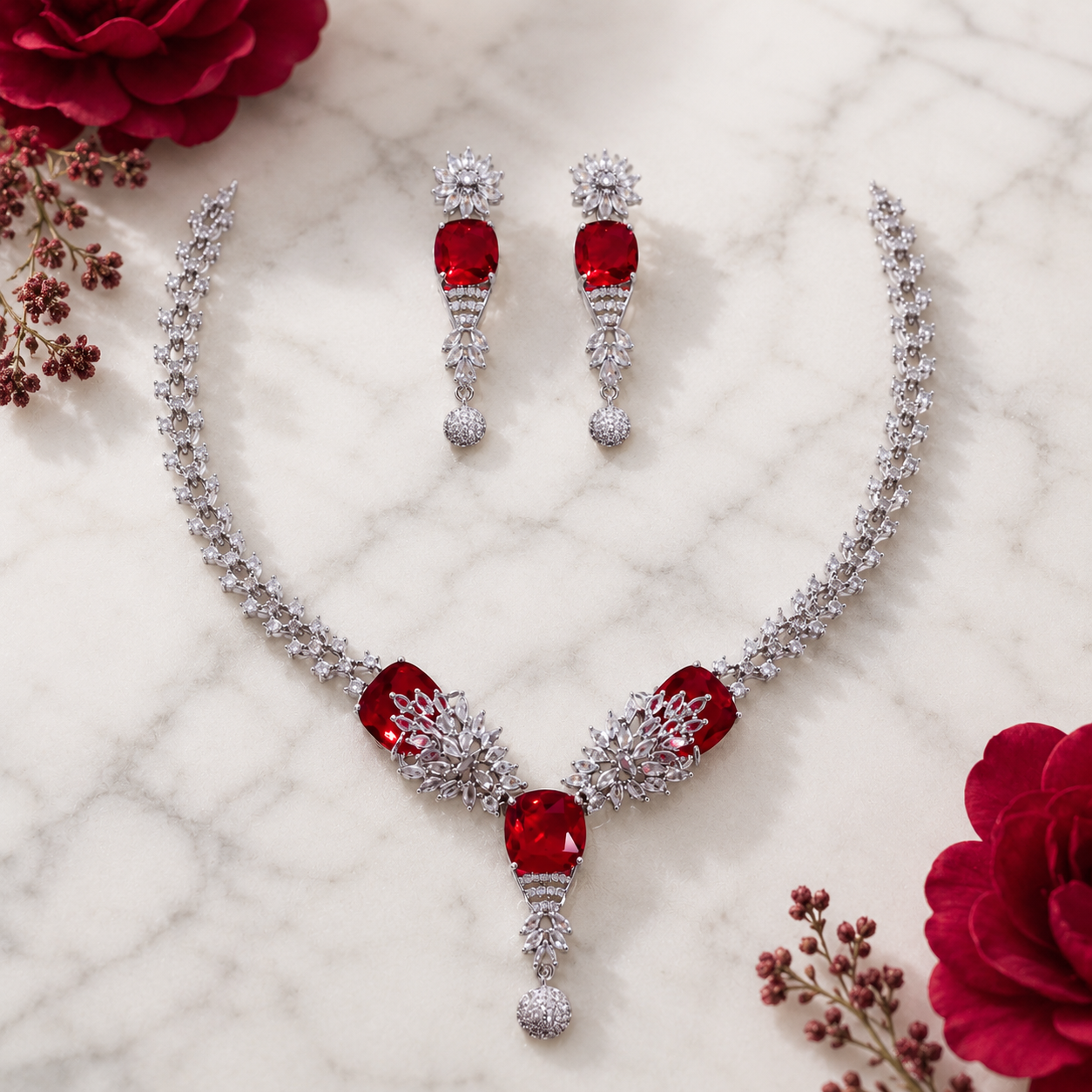 Camellia Necklace Set